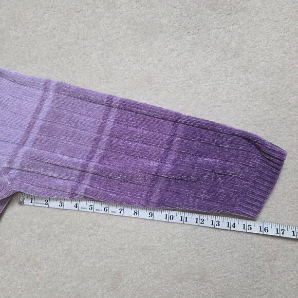 Alfred Dunner XL Mock Neck Purple Ombre Cable Knit Chenille Pullover Sweater - Picture 6 of 10